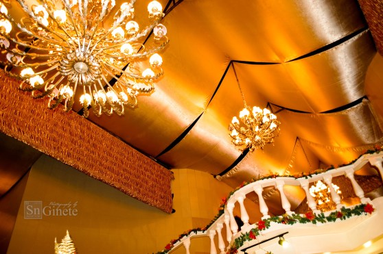 Sparkly chandeliers.
