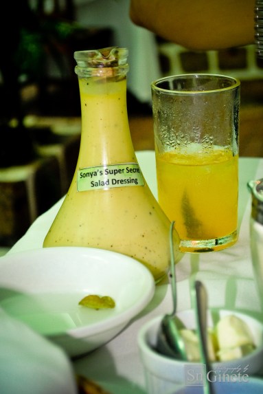 Sonya’s Secret Salad Dressing, Balsamic vinegar/extra virgin olive oil, Parmesan cheese.